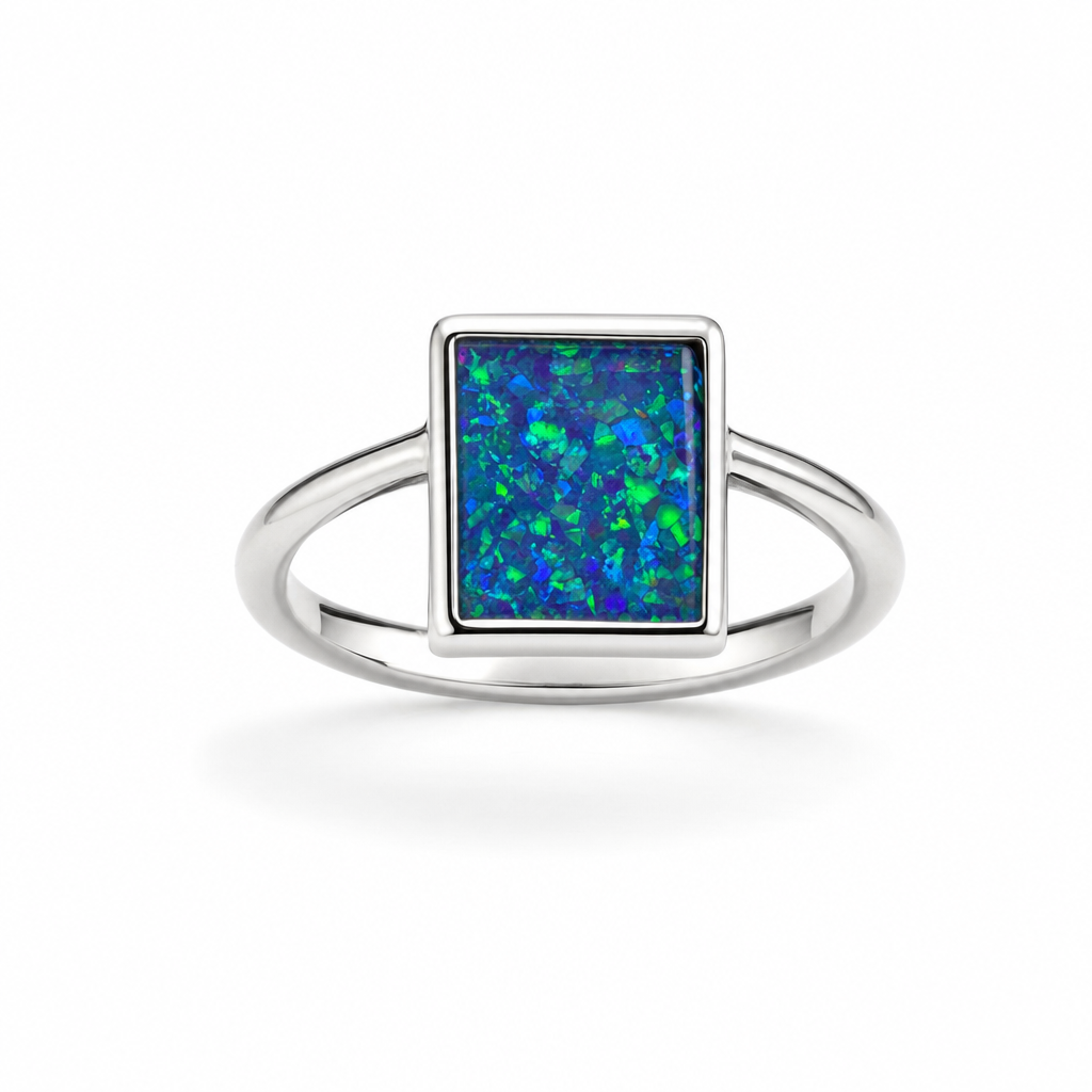 Gold Op White Baguette Oval Cut Ring 7 — studio