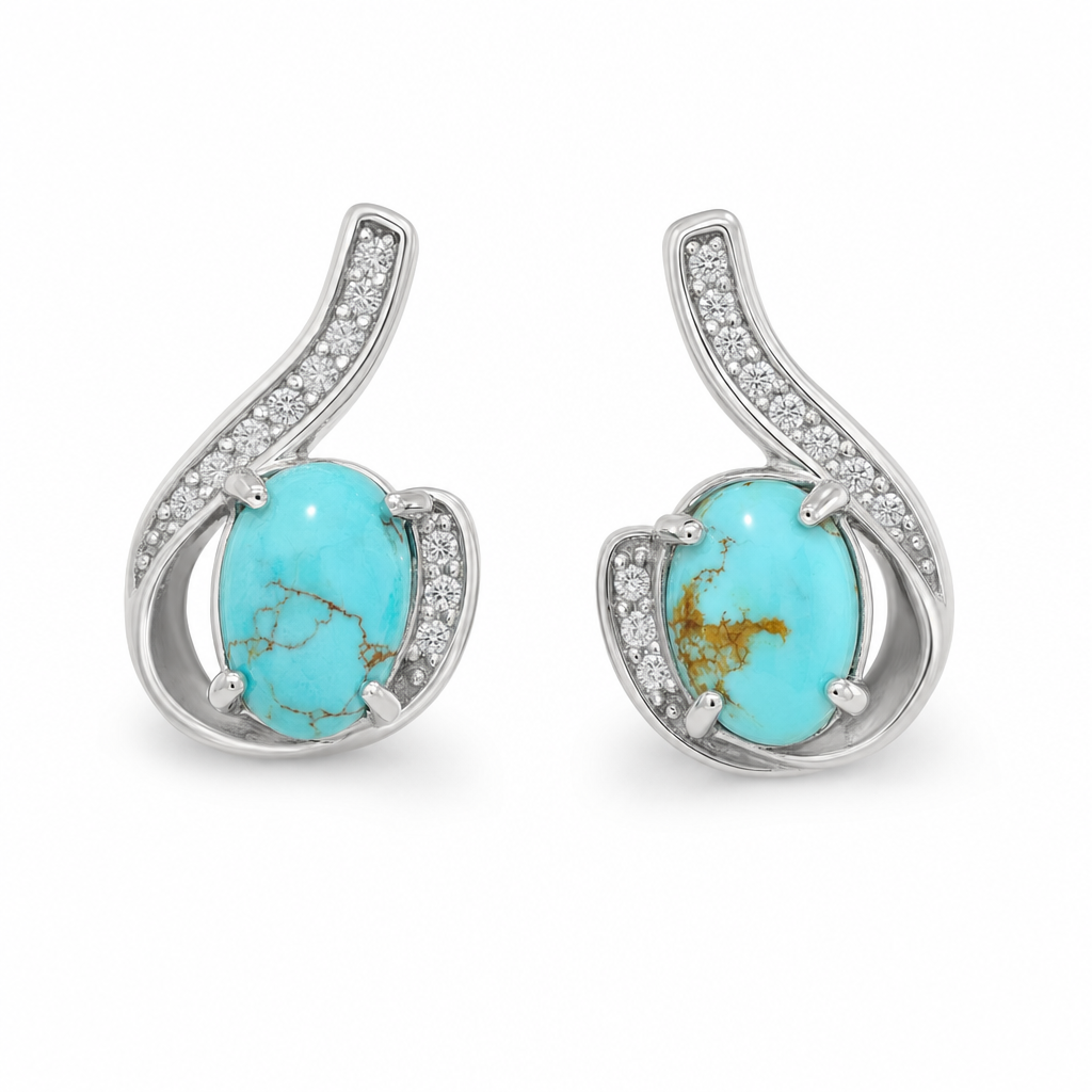 Gold Tu White Wz Oval Cut Earring — studio