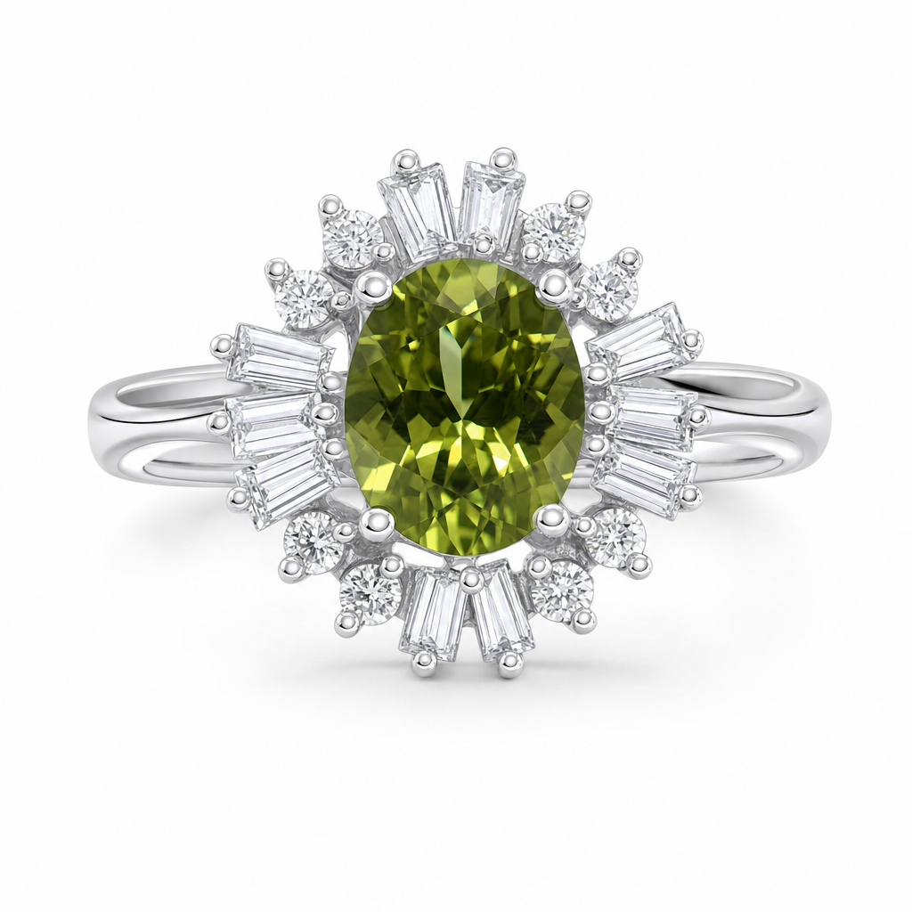 Created Pe White Baguette Oval Cut Ring 9 — studio