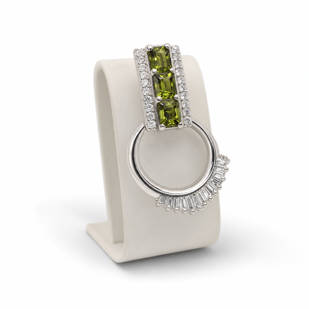 Created Pe White Baguette Emerald Cut Pendant — studio