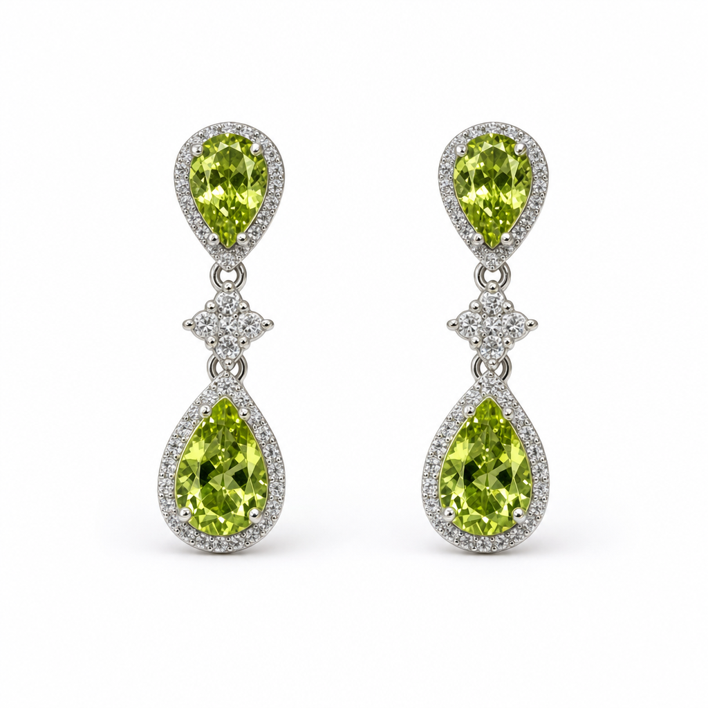 Gold Pe White Wz Pear Cut Earring — studio