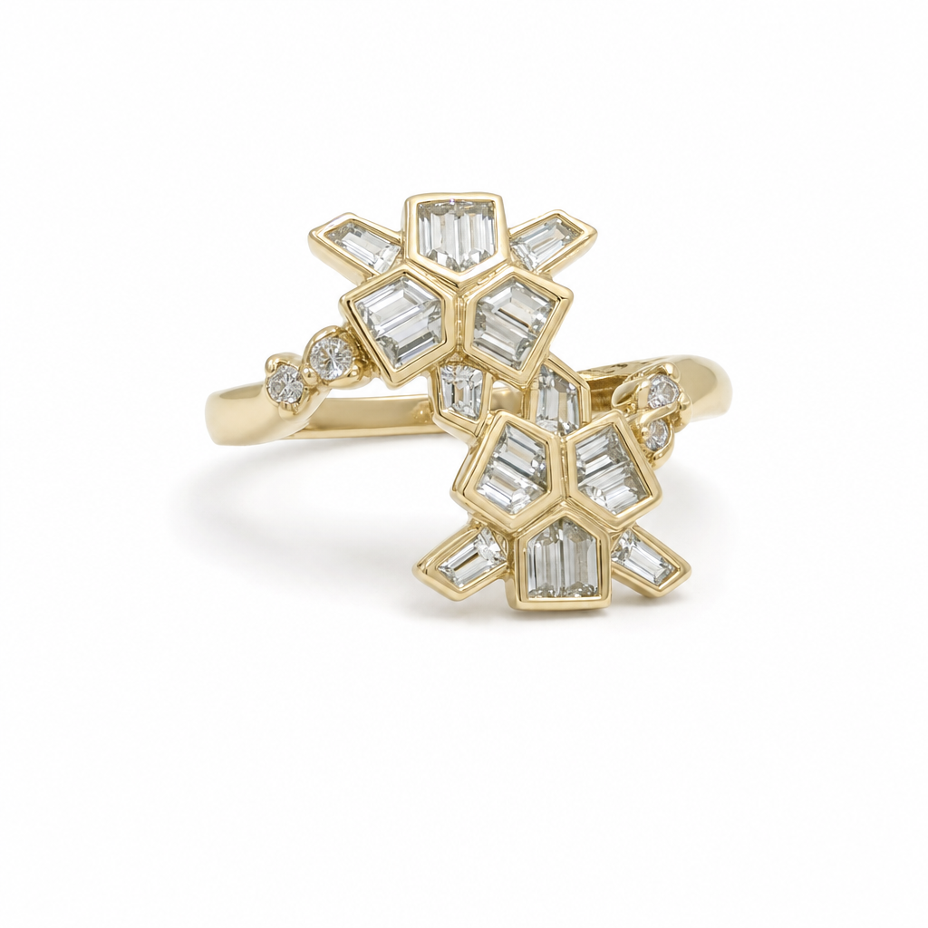 Gold Wz White Baguette Ring 8 — studio