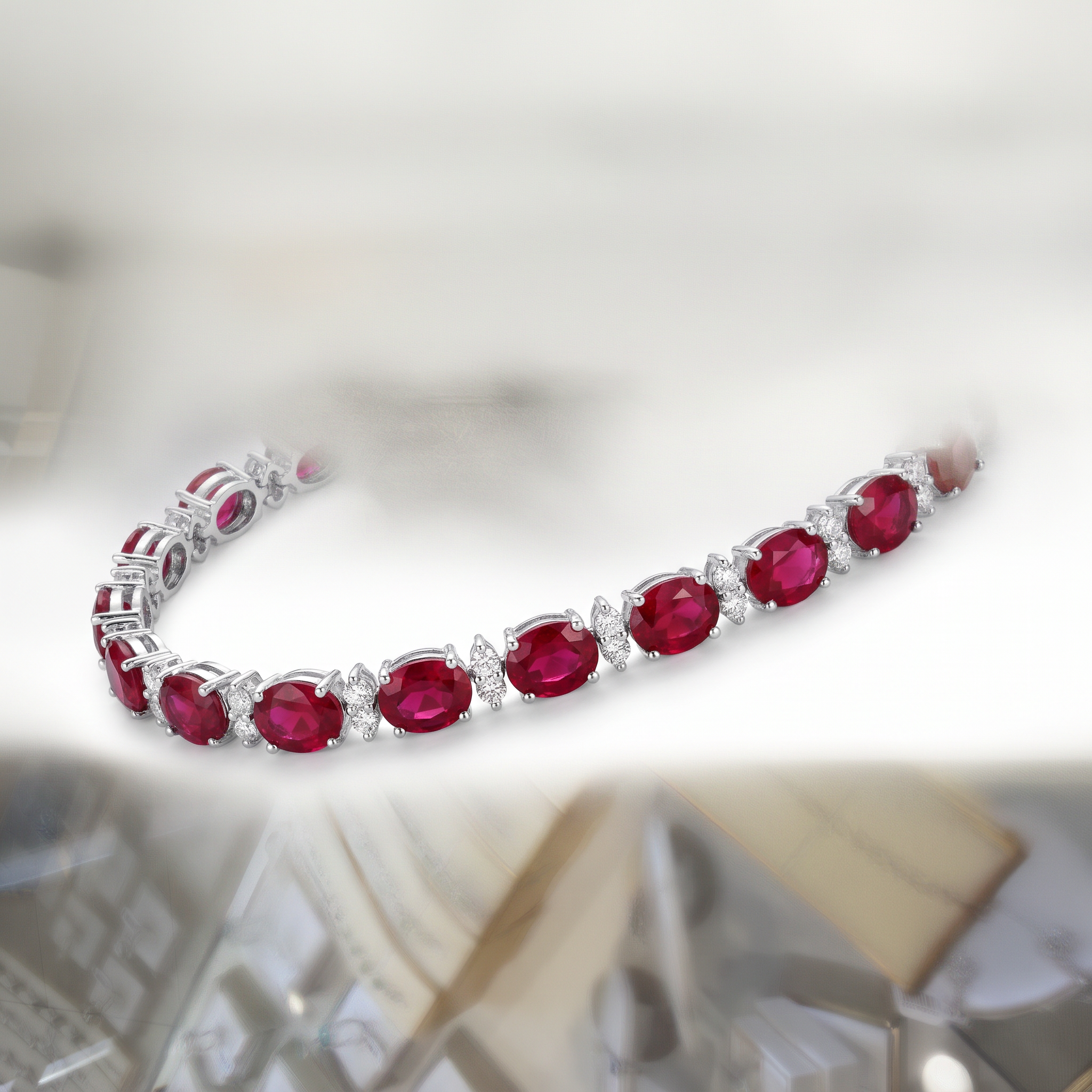 Created Ru White Wz Oval Cut Bracelet — studio