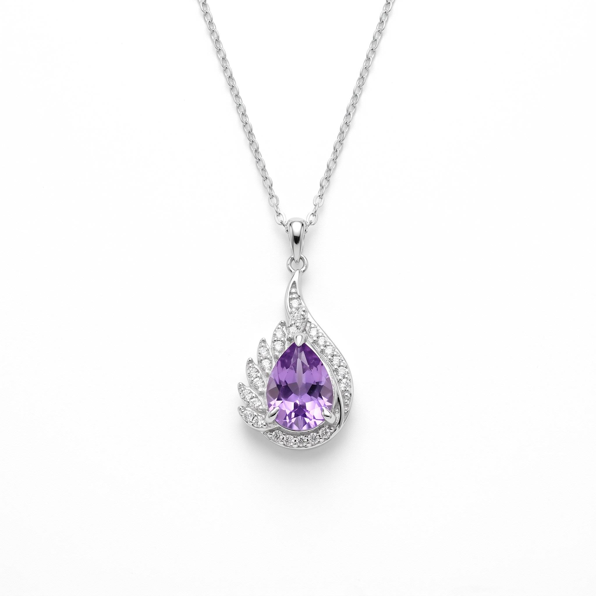 Created Am White Wz Pear Cut Necklace — studio