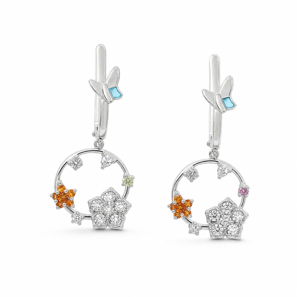 Gold Wz White Yt Flower Earring — studio