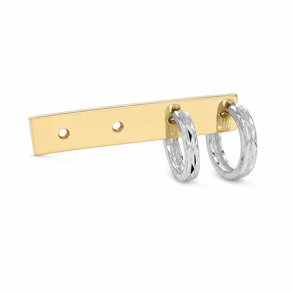 Gold On Princess Cut Studs Earring — studio
