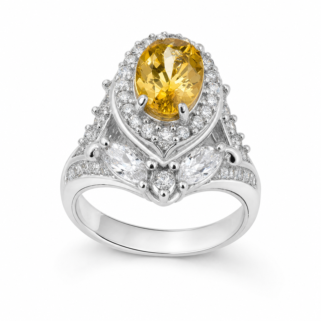 Gold Ci White Wz Round Cut Ring 6 — studio