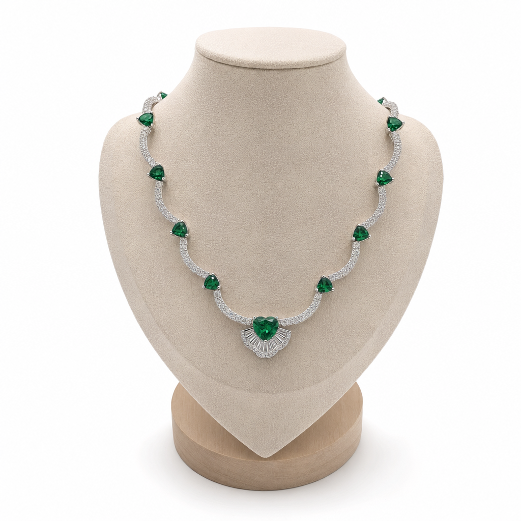 Created Em White Baguette Heart Cut Necklace — studio