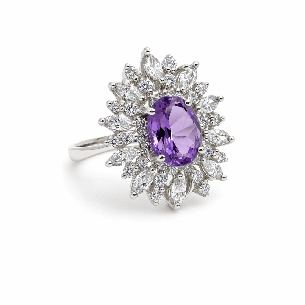 Gold Am White Wz Oval Cut Ring 9 — studio