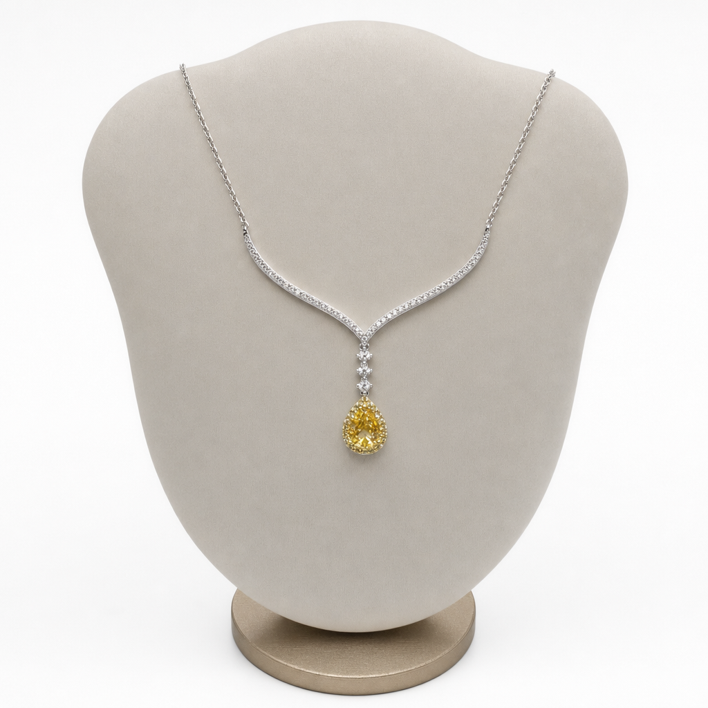 Created Yt White Wz Pear Cut Necklace — studio