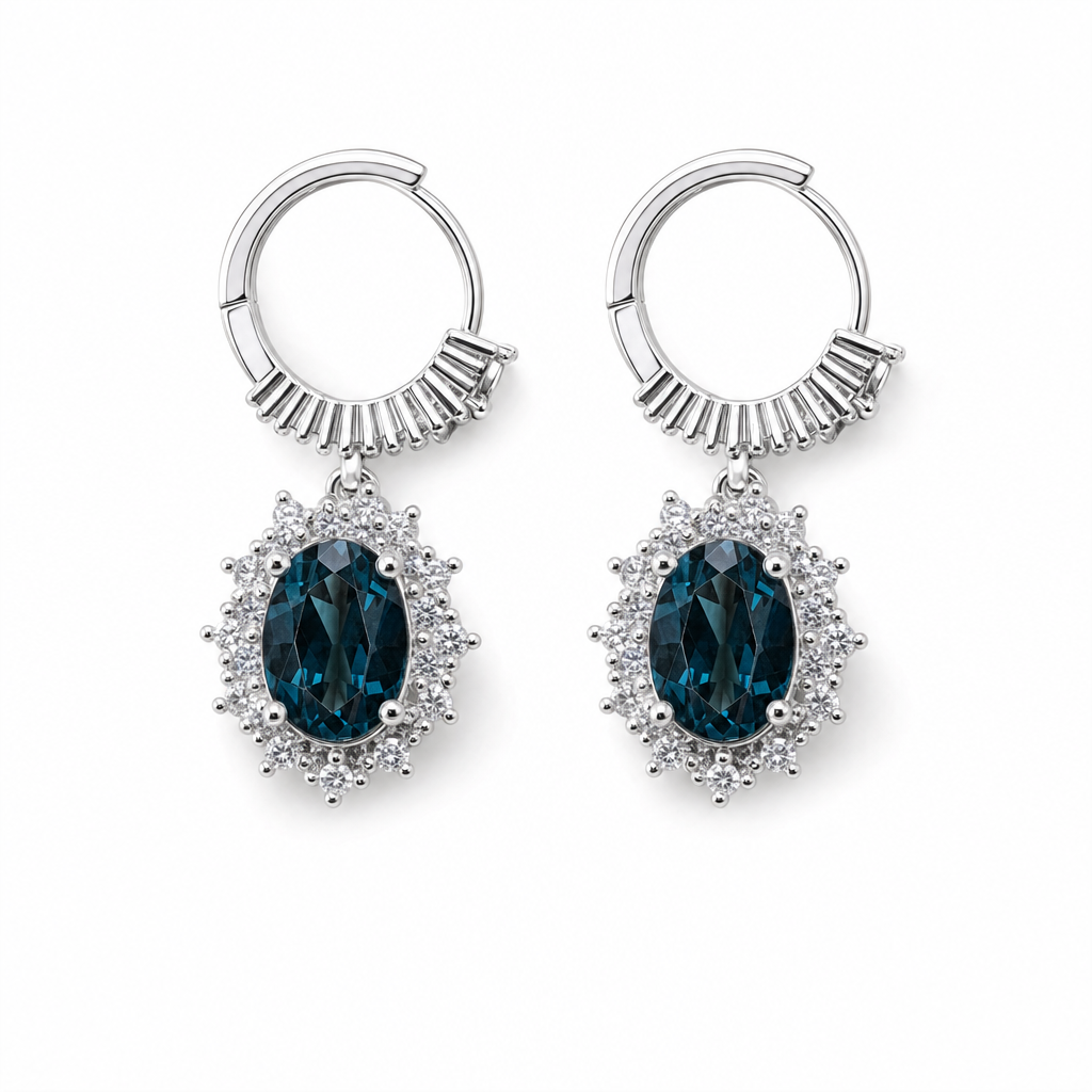 Created Bt White Wz Princees Cut Hoop Earring — studio