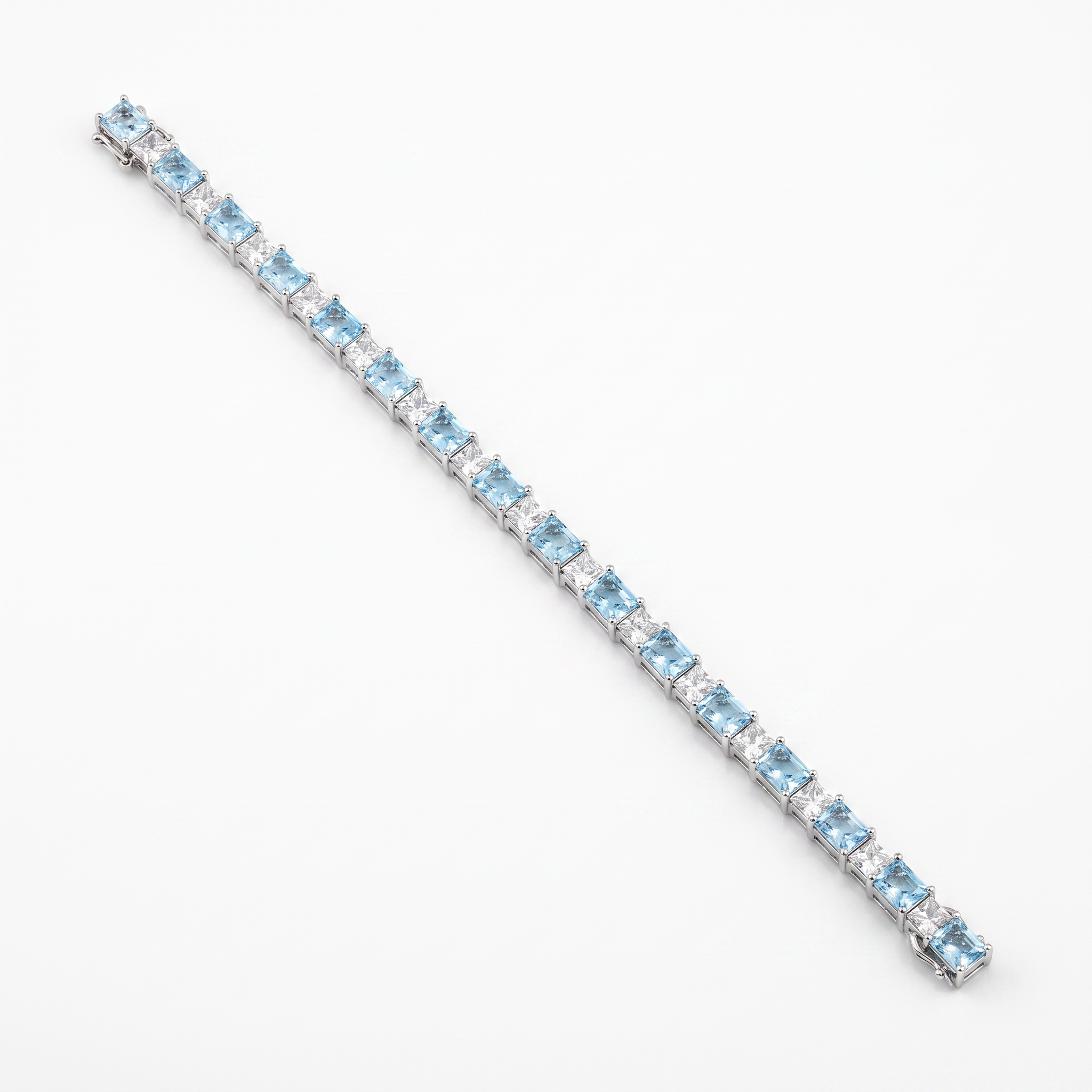 Created Aq White Wz Emerald & Princess Cut Bracelet — studio