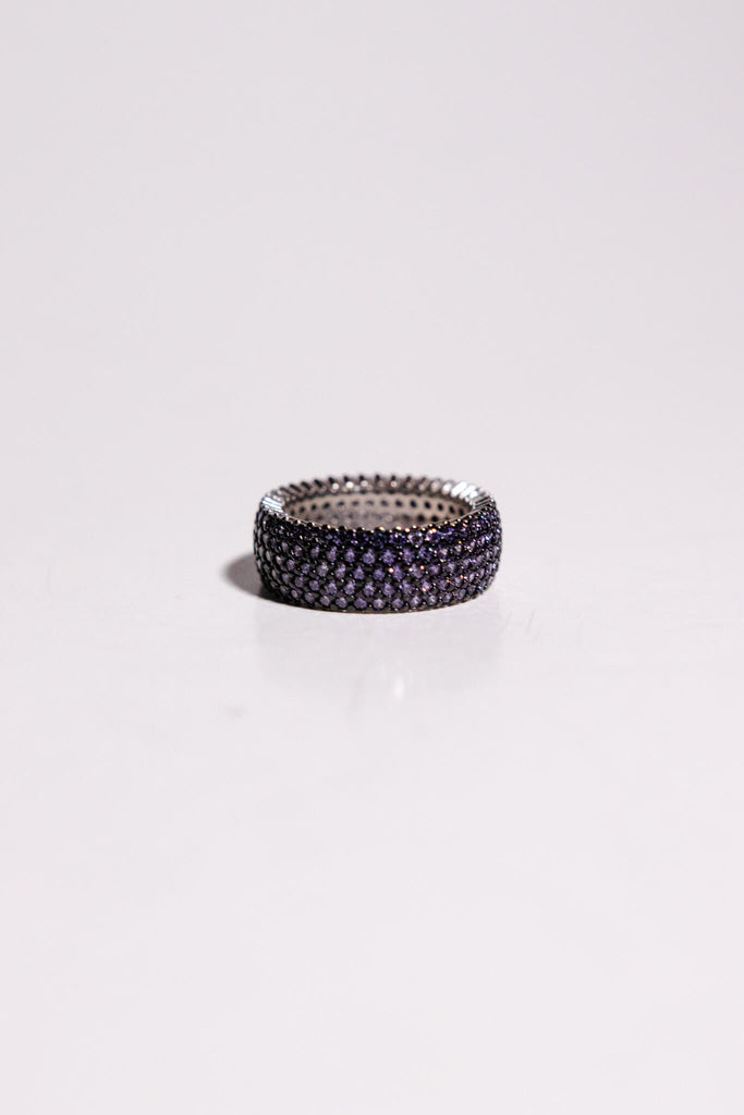 Amethyst Infinity Band in Sterling Silver and Rhodium