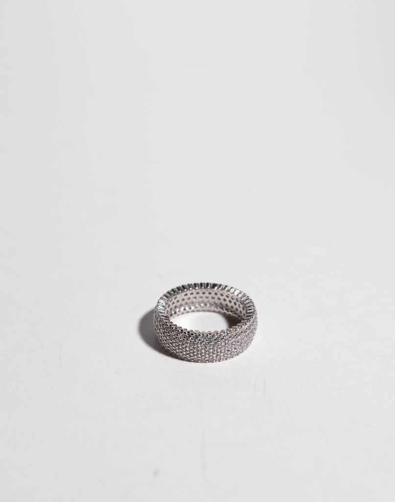 Cubic Zirconia Eternity Band in Sterling Silver and Rhodium
