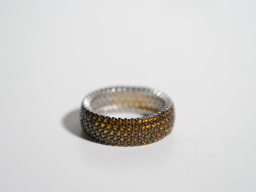 Yellow Topaz Eternity Band in Sterling Silver and Rhodium