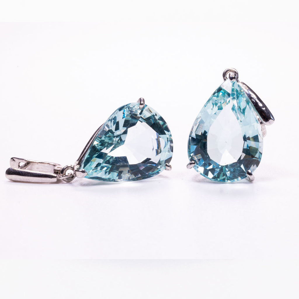 Aquamarine Pear Cut Earring