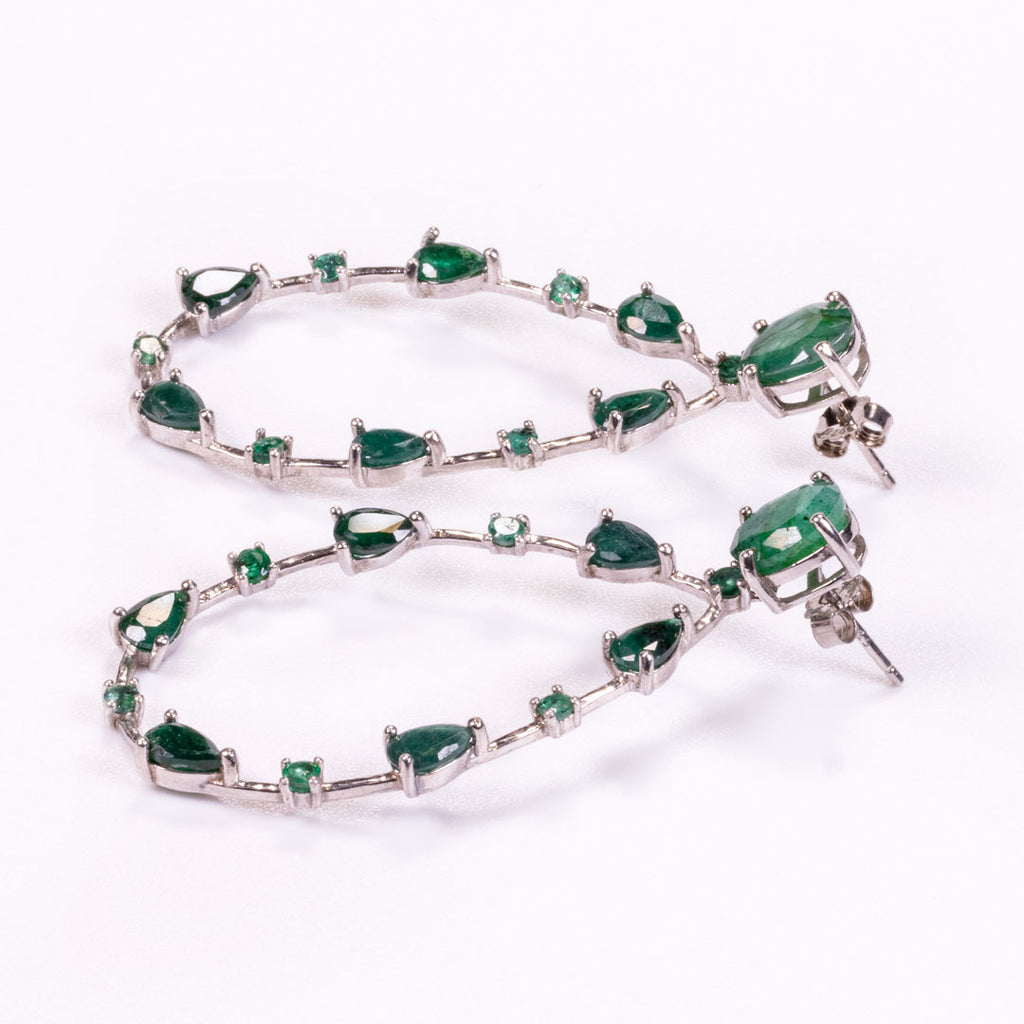 Emerald Oval & Pear Lang Earring