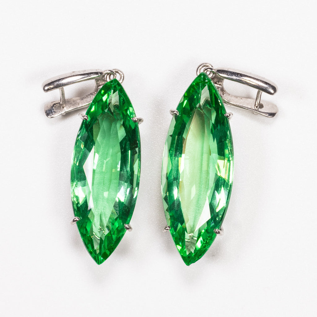 Cr. Emerald Marquise Cut Earring