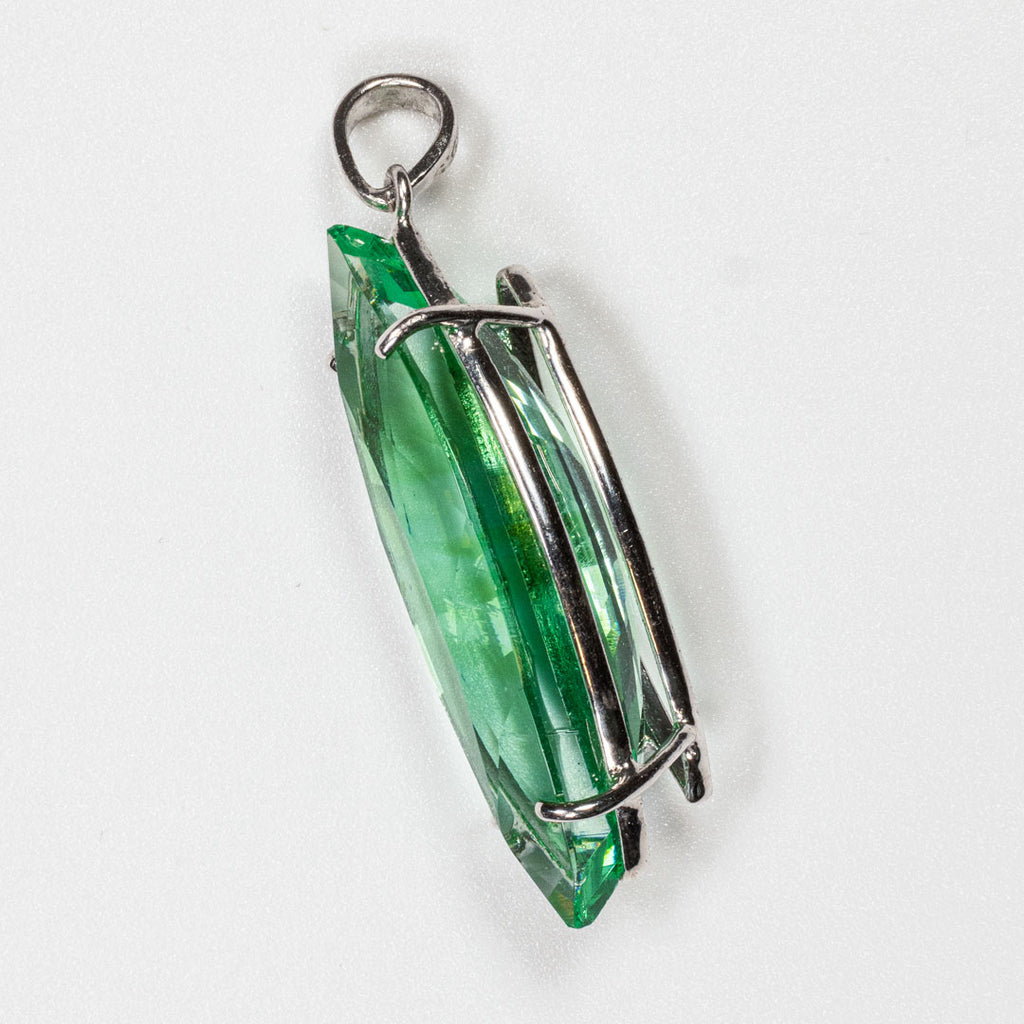 G. Emerald With White Zirconia Multi Pear Cut Pendant